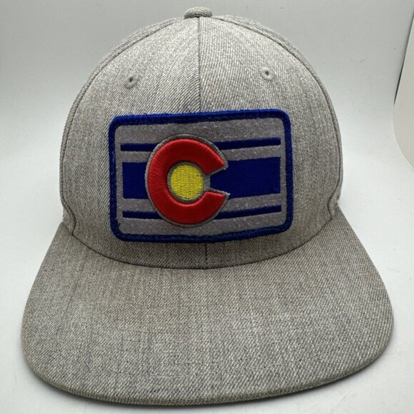 Throwback Gray Solid Colorado Limited Snap Back Hat GR64 - Picture 2 of 6